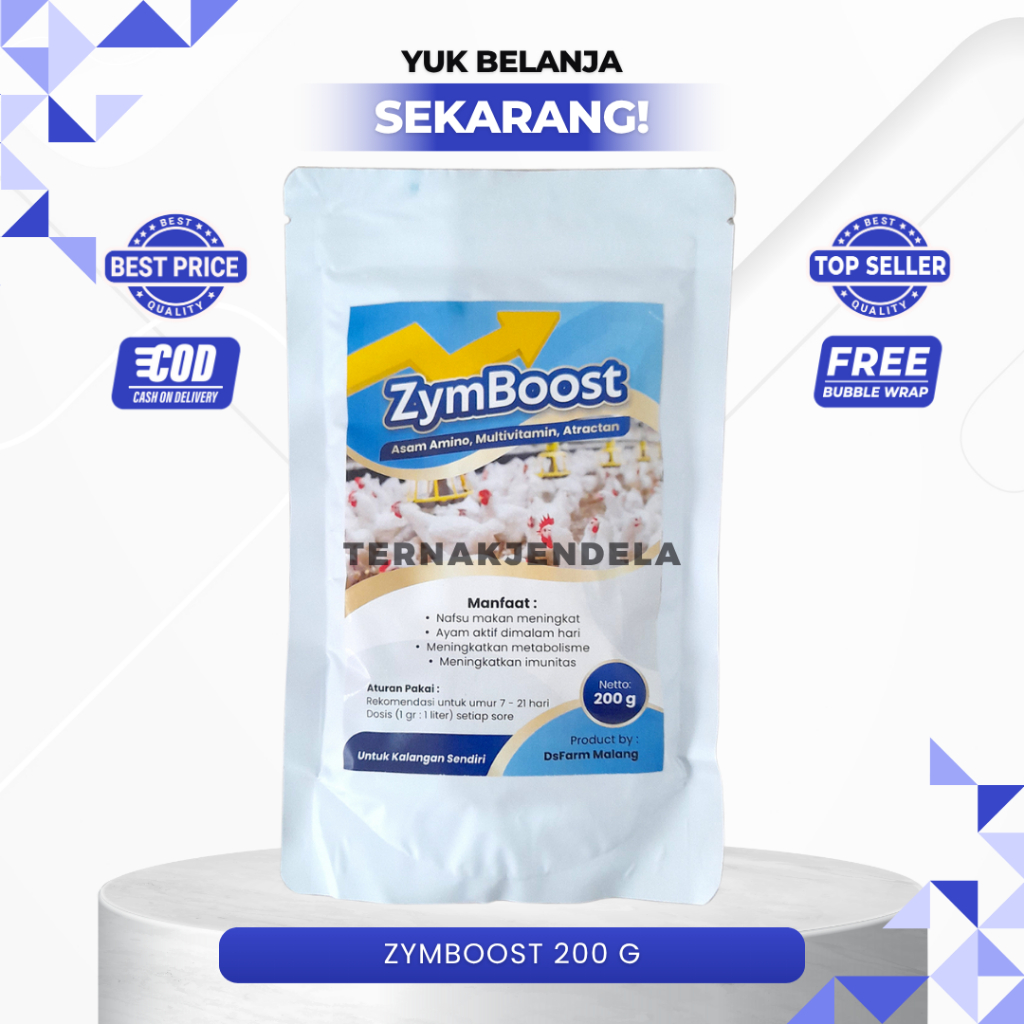 ZYMBOOST 200 GRAM - Multienzyme, Asam Amino dan Probiotik Untuk Ayam Broiler