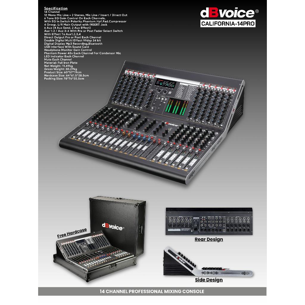 CALIFORNIA-14PRO MIXER DBVOICE ORIGINAL / MIXER 14 CHANNEL / CALIFORNIA14PRO DBVOICE / CALIFORNIA14