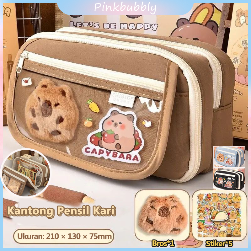 

Pinkbubbly.kotak pensil estetika Tas PenaTempat Pensil Capibara Tempat Pensil Kotak pensil berkapasitas besar, kotak pensil partisi, kotak pensil pelajar, kotak pensil lucu, kotak pensil Korea