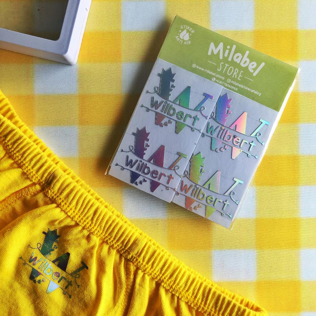 

{ 10 PCS } MILABELSTORE - STIKER LABEL KAIN/BAJU HOLOGRAM INITIAL MAHKOTA ANAK/DEWASA ANTI AIR CUKUP DI SETRIKA