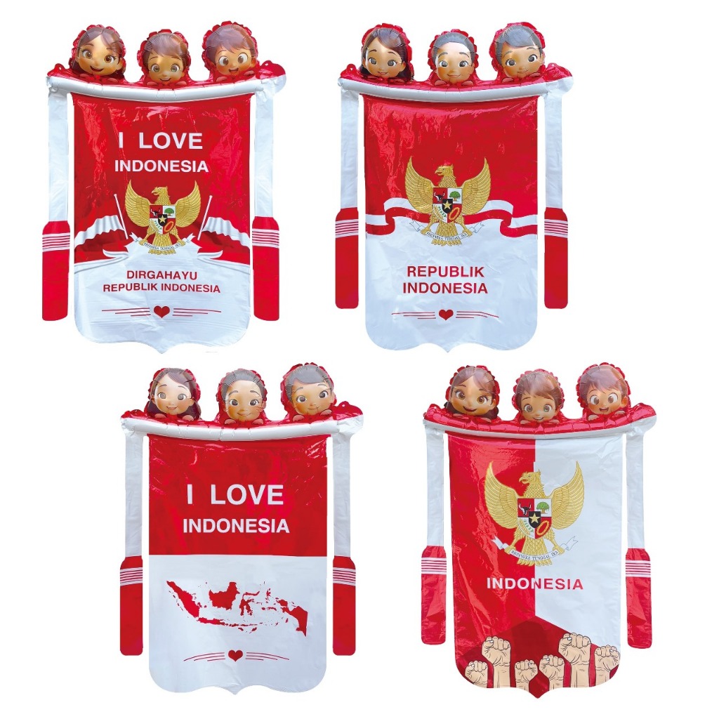 POTONGAN HARGA I LOVE INDONESIA / Balon Bando / Balon pentungan / Balon love / Balon HUT RI 17
