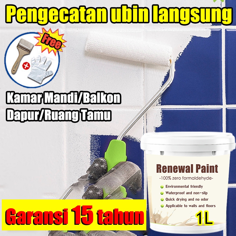 Pengecatan uhinlangsung Tahan Genangan Khusus Kamar Mandi  Putih/Abu-abu gelap/Abu-abu muda Cat Kera