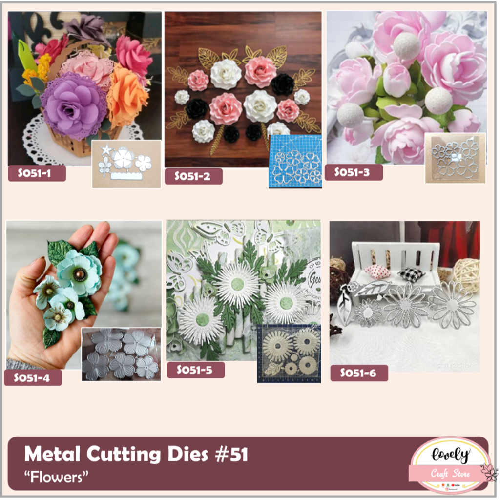 

LovelyCraftStore Metal Cutting Dies #51 ~ Mold Stencil Metal, Cetakan Stensil bentuk bunga flower