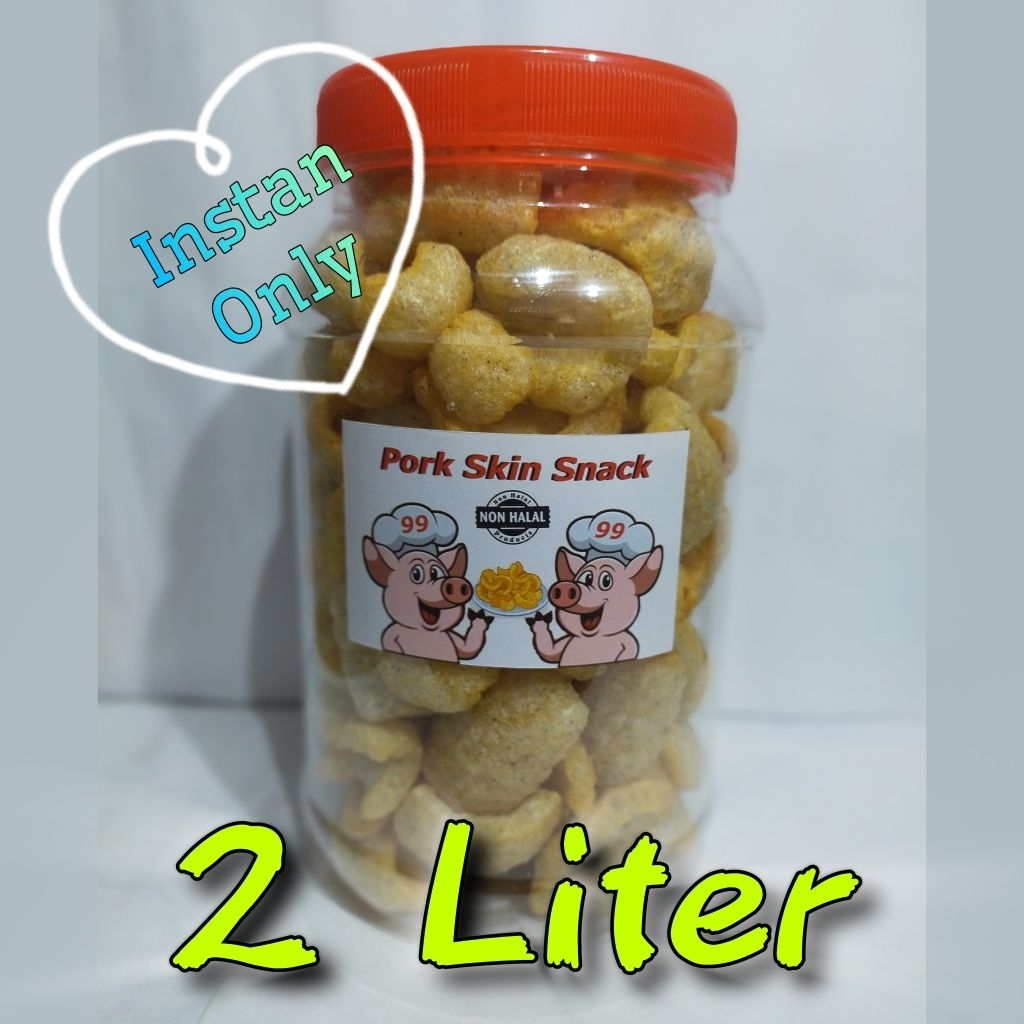 

Kerupuk Kulit Babi Premium Impor 2Liter Toples Non Gagang Isi lebih Banyak