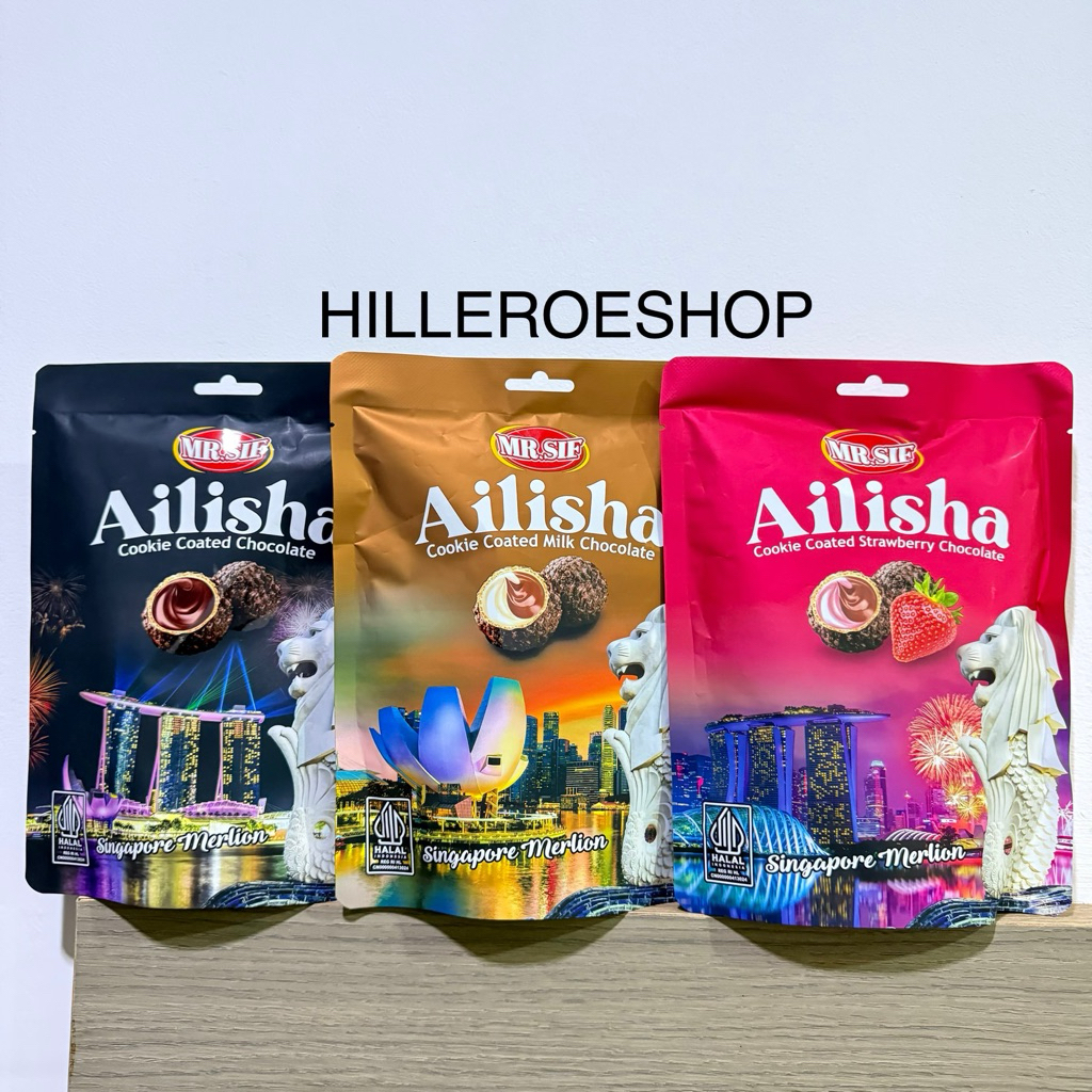 

EG COKLAT MR.SIF AILISHA 70GRAM MERLION SINGAPORE COOKIE COATED CHOCOLATE / STRAWBERRY COKELAT WAFER