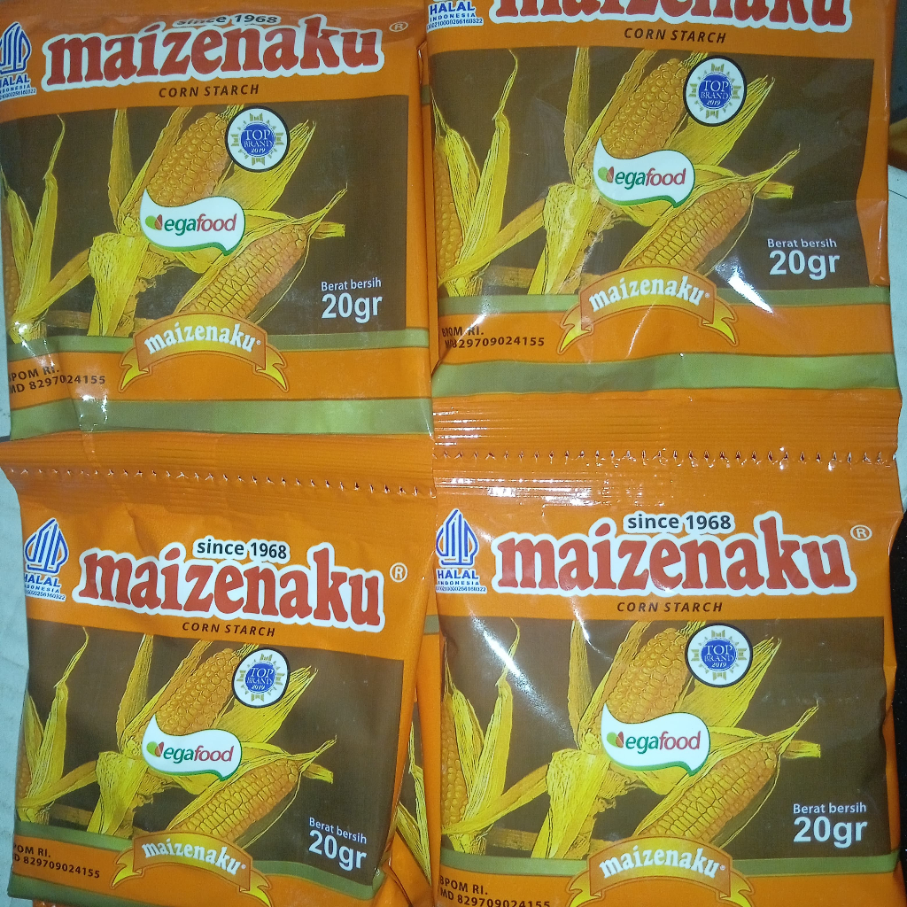 

TEPUNG JAGUNG MAIZENAKU RENCENG 20 GR HALAL (PER RENCENG ISI 10 PCS)