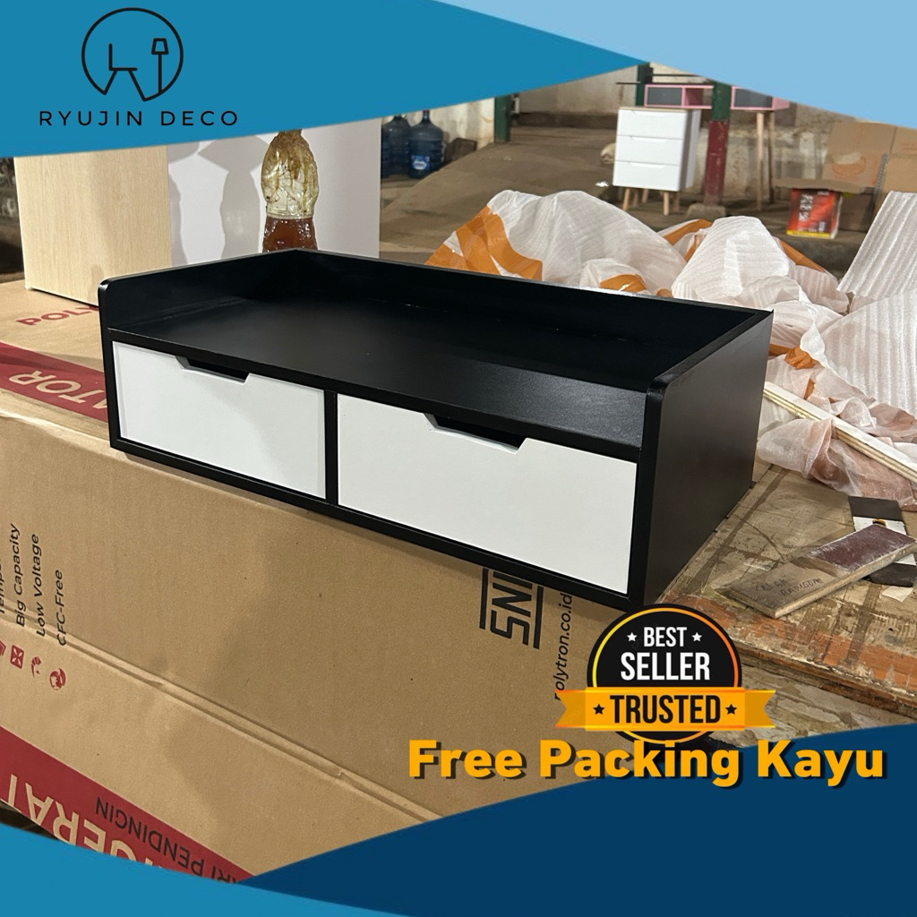 Meja rias gantung meja kerja gantung minimalis 2 laci