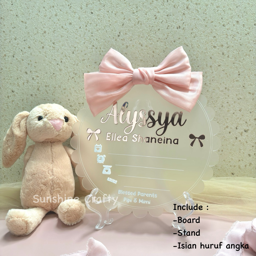 ALYS HOSPITAL BOARD | HOSPITAL BOARD | BABY BOARD |PAPAN NAMA BAYI