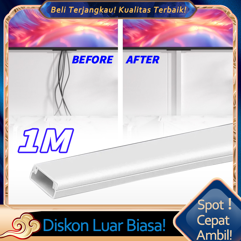 1 Meter Penutup Kabel Cable Duct Ducting PVS / Kabel Protektor Dinding Lantai