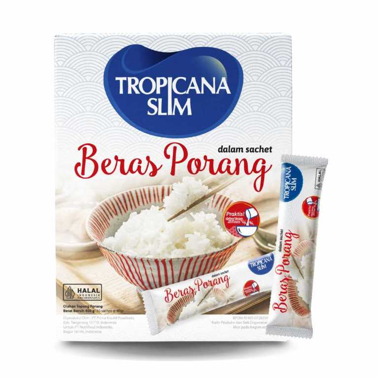 

Tropicana Slim Beras Porang Sachet 40gr Beras Porang Instant Konjac Rice Shirataki Beras Diet Diabetes