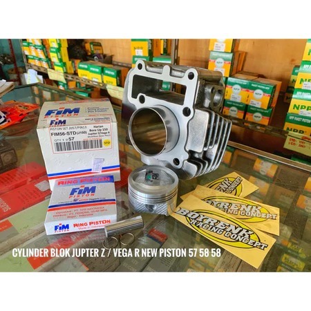 CYLINDER BLOK PISTON SEHER YAMAHA JUPITER Z 57 57.5 58 58.5 59 SET BORE UP 150CC - BOYRENK RACING