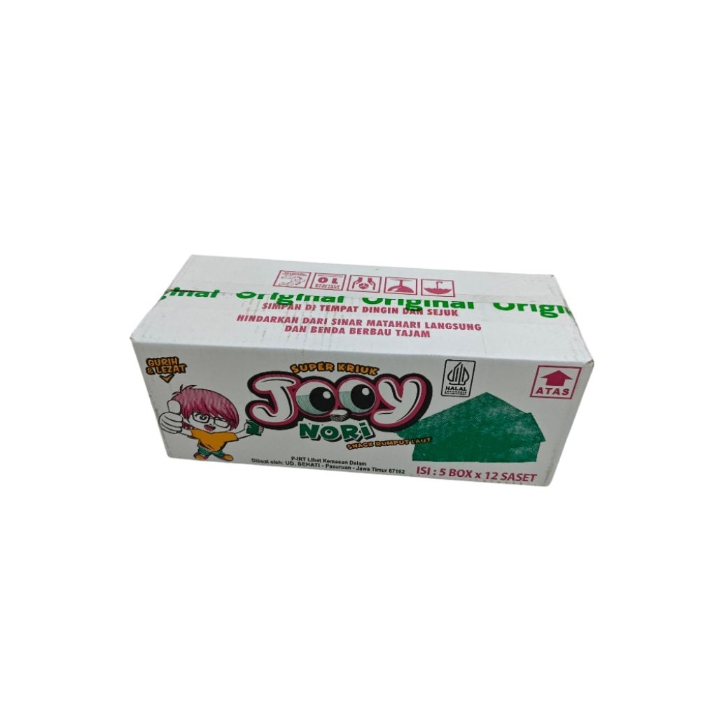 

Jooy Nori rumput laut rasa original (1 pack = 5 dus)