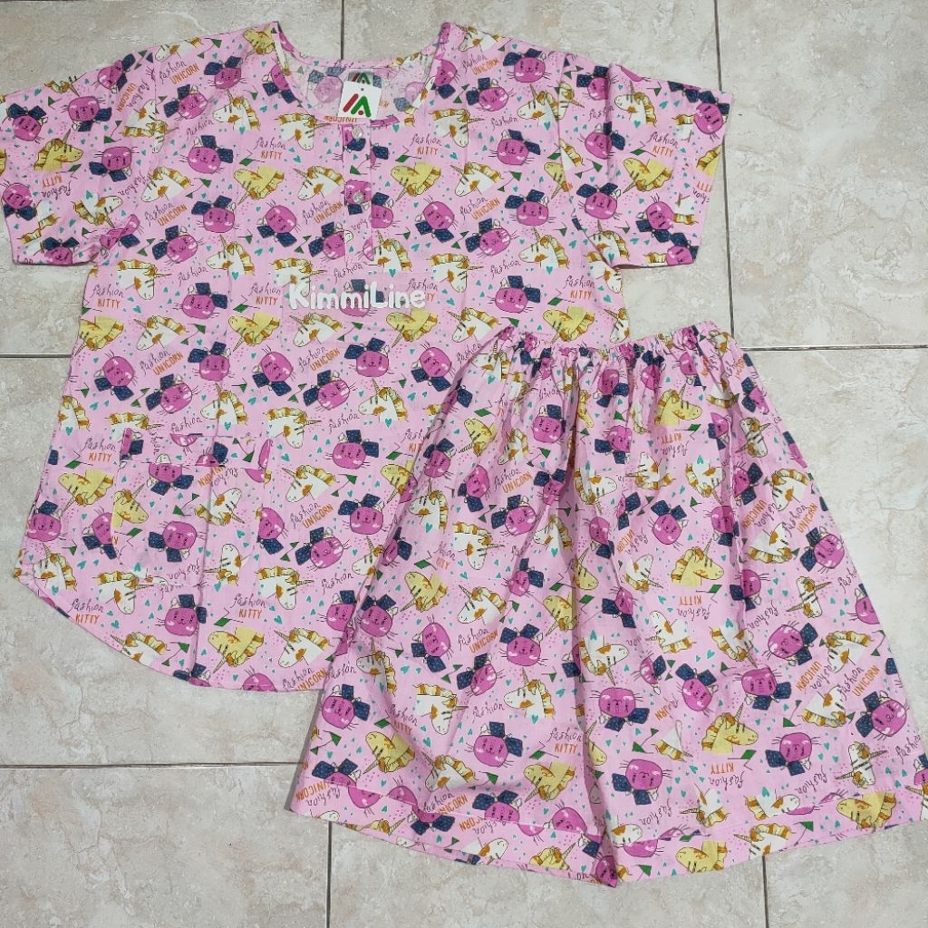 Setelan Baju Tidur Merlin Bahan Katun Ukuran Dewasa 2 Model Celana : HP Celana Pendek Hotpants + BD 