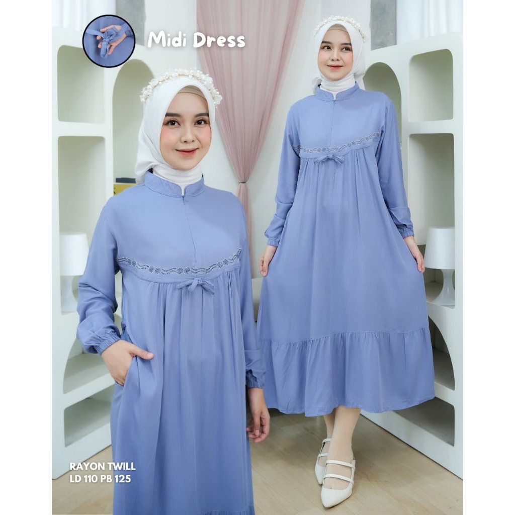 MIDI DRES WANITA RAYON / GAMIS RAYON ADEM MIDI POLOS MIDI MOTIP GAMIS ANAK GAMIS TANGGUNG GAMIS DEWA