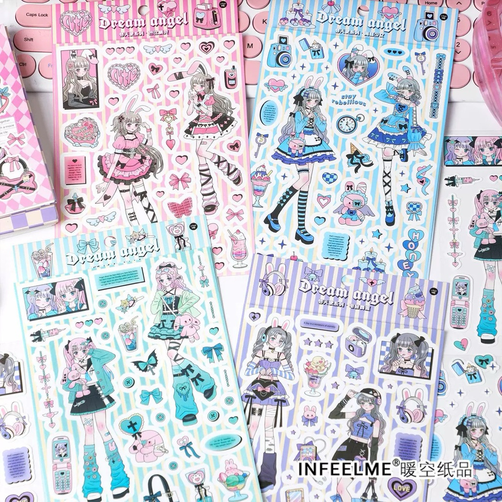 

ANIME GIRL IN STYLE STICKER SHEET