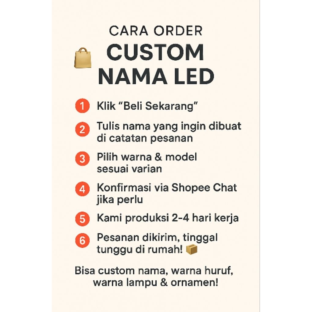ID CUSTOM NAMA HURUF TIMBUL NYALA NAMA TOKO NAMA USAHA NAMA CAFE NAMAMU(4-10 HURUF)