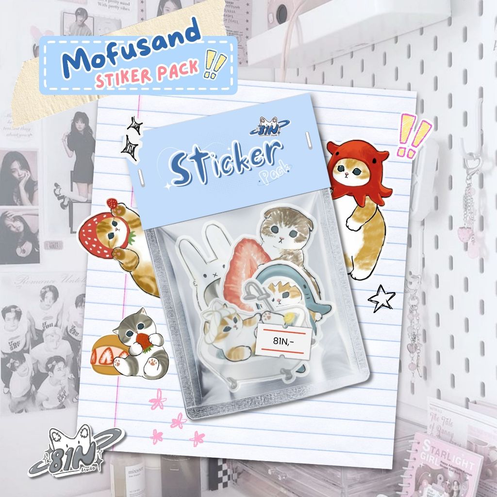 

100pcs Sticker Mofusand Die Cut Stiker SN556