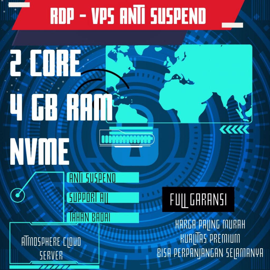 RDP / VPS Ram 4GB 2 Core / 2 Vcpu Ram 4 GB Bulanan Mingguan Harian Murah Windows / Linux Full Admini