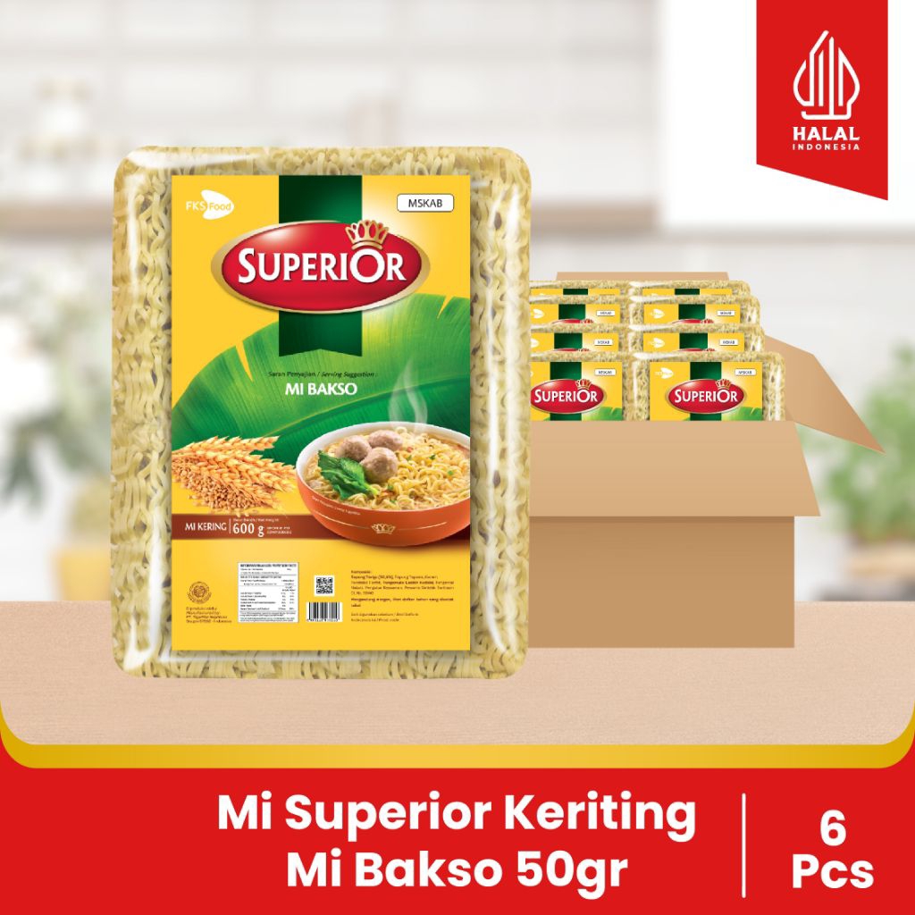 

Mi Superior keriting - Mi Bakso isi 6 @ 50g