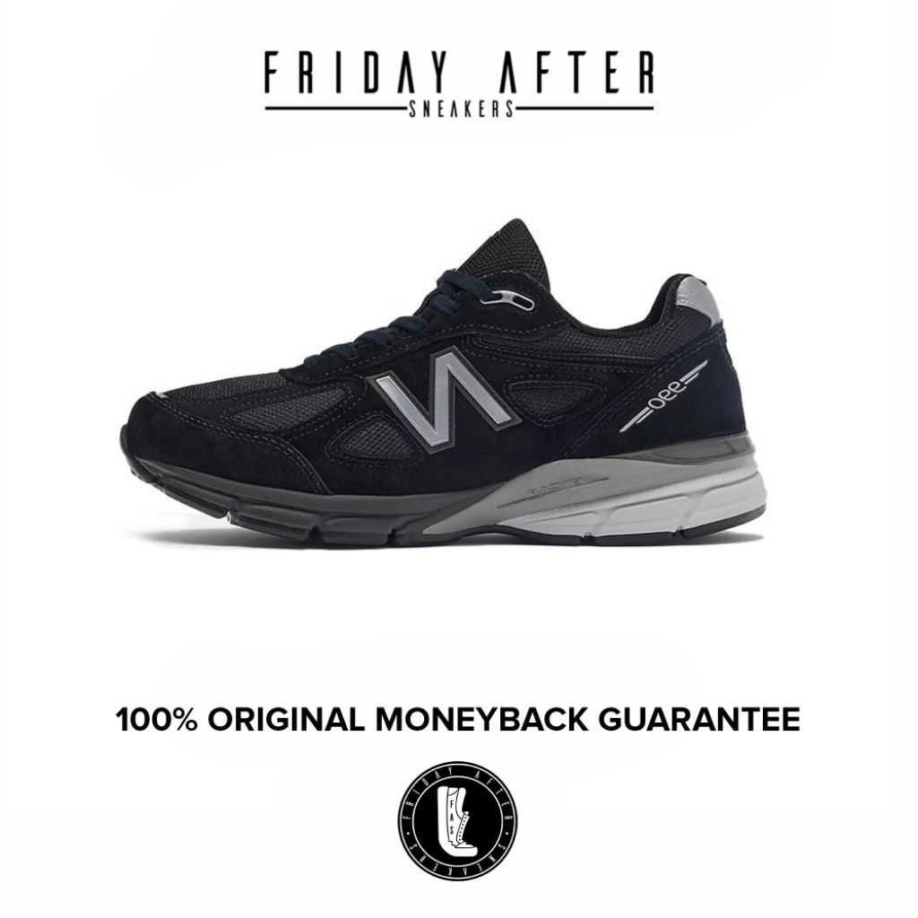 Sepatu Sneakers Pria New Balance 990v4 MiUSA Black Silver U990BL4 Original Resmi