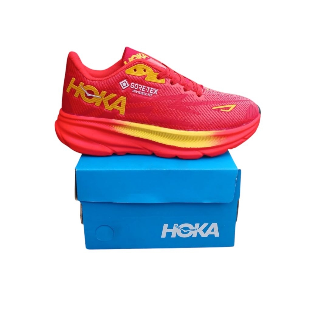 Sepatu Senam Terlaris h0k4 Wanita Perempuan Warna Kuning Merah orange putih Anti Licin Ringan