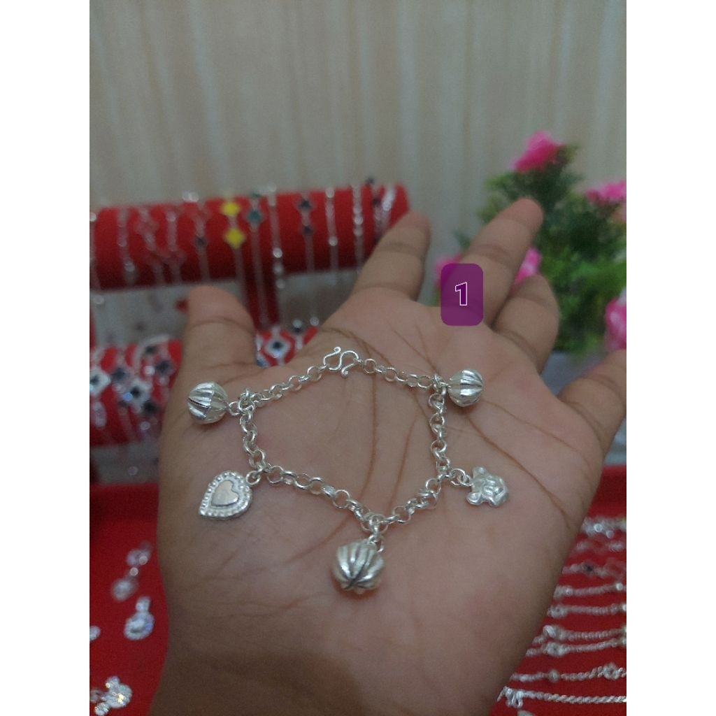 gelang kaki bayi perak READY