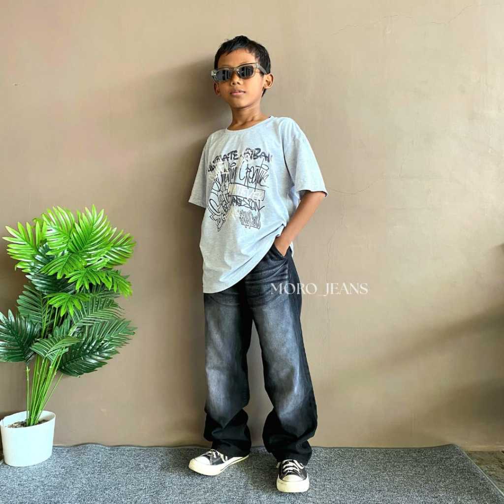 celana jeans skena anak hitam wisker celana baggy jeans anak laki-laki tanggung