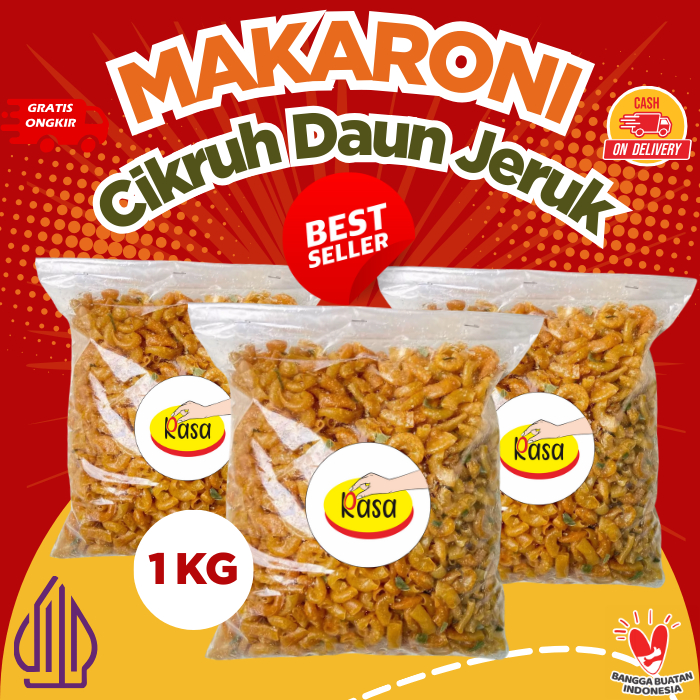 

Makaroni Cikruh Original 1kg RASA BANDUNG | Makaroni Non Pedas Kiloan Daun Jeruk Snack Gurih Kriuk Enak