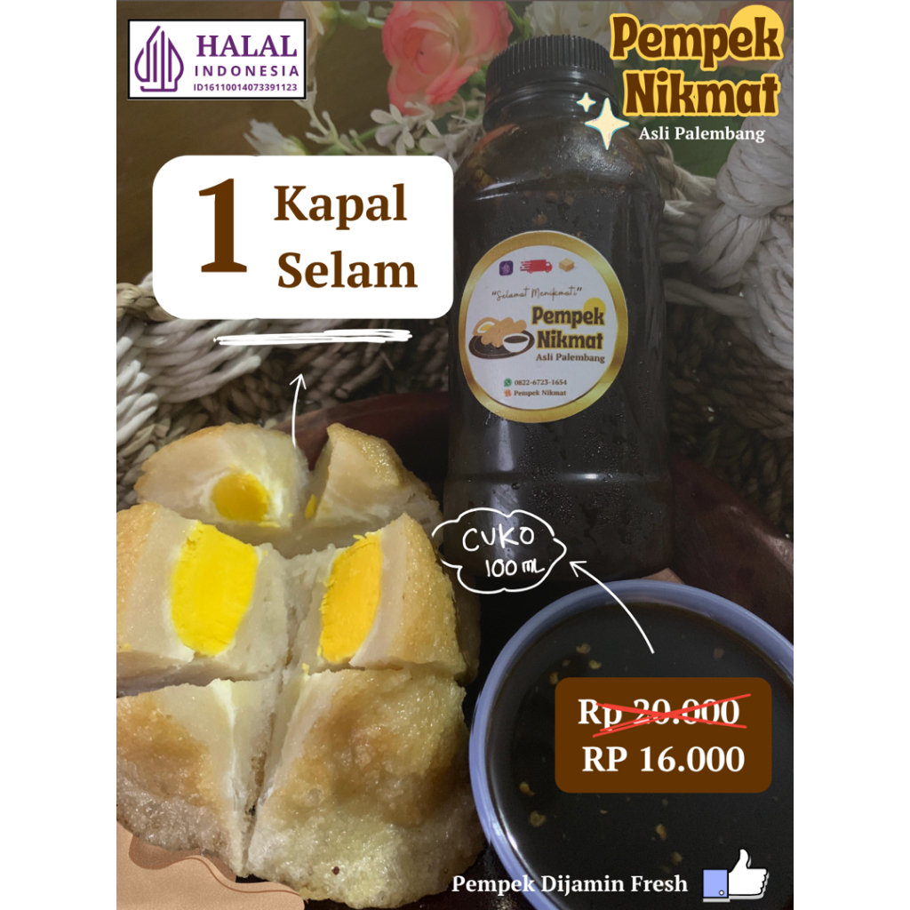 

1 Kapal Selam + Cuko 100 ml - Asli Palembang [Pempek NikMat]