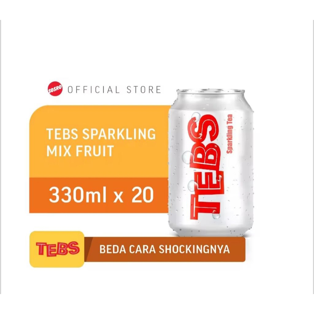 

TEBS Sparkling Mix Fruit 330ml – 1 Karton Isi 20 Kaleng | Minuman Soda Buah Segar & Menyegarkan