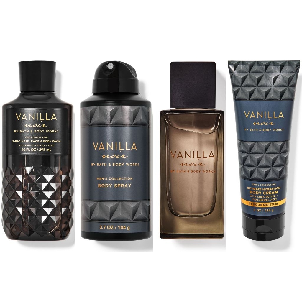 BBW Bath and Body Works FOR MEN VANILLA NOIR collection