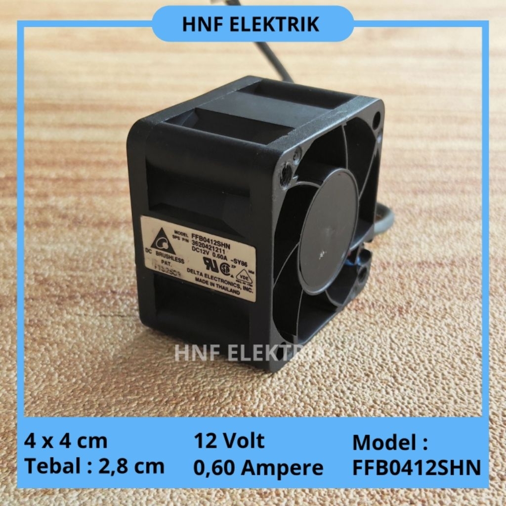 Fan high speed DC12V 4×4 0.60a Kipas DC 4 x 4 cm 12V 0,60A Delta FFB0412SHN