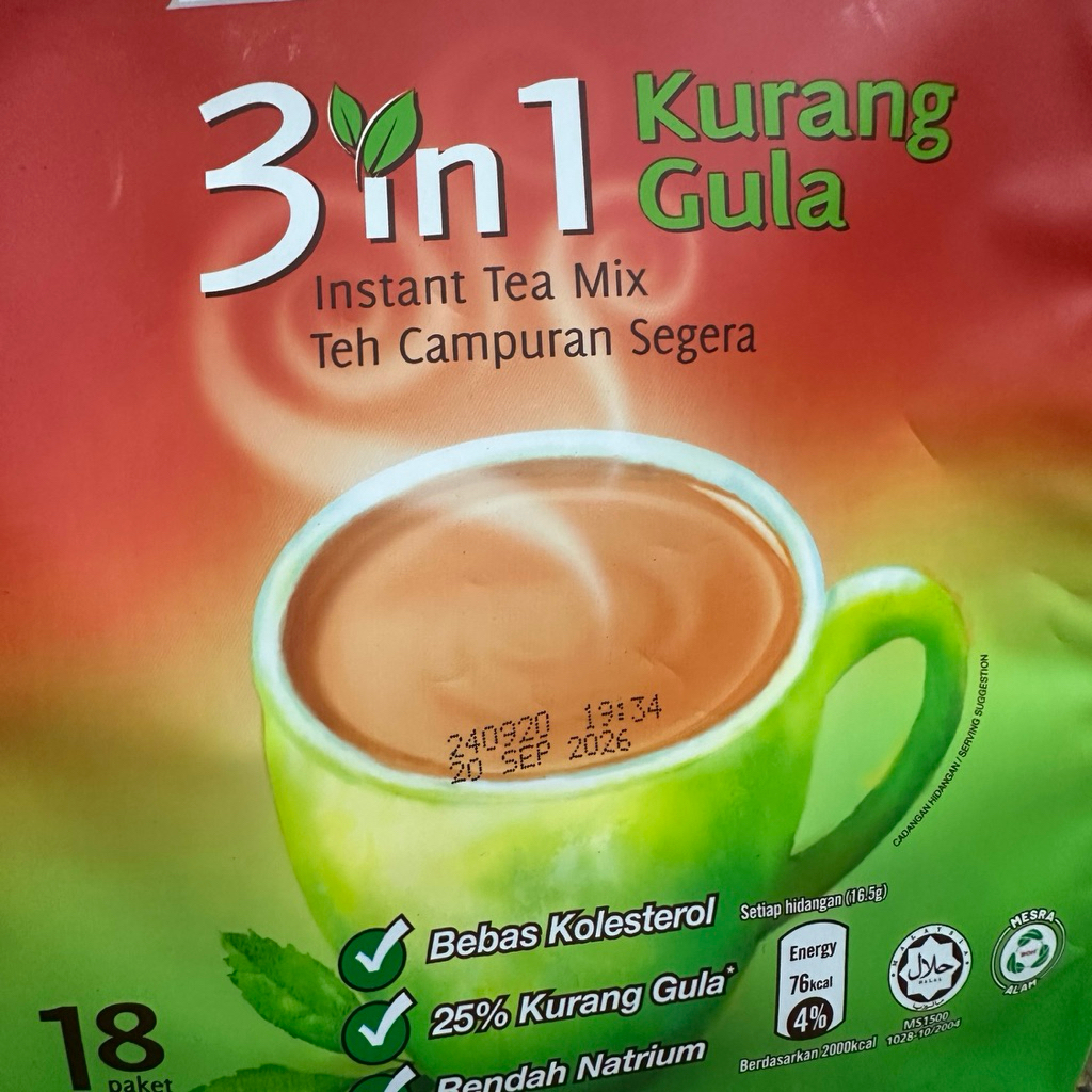 

boh instant mix less sugar