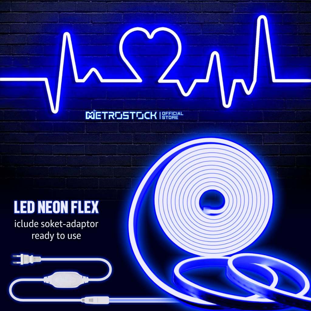 Lampu LED neon flex aesthetic hias dekorasi backlight tempel dinding custom tulisan logo branding pl