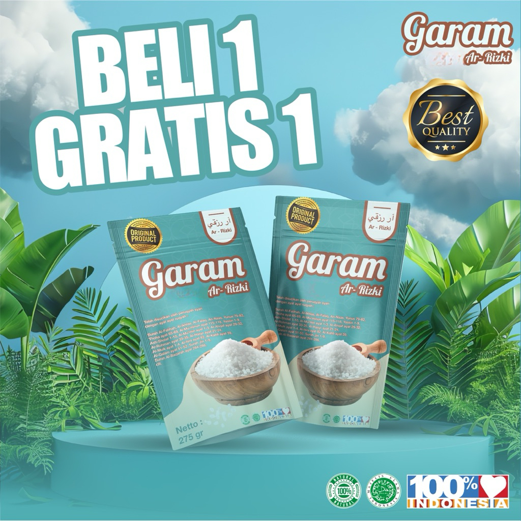 

Garam Terapi ArRizki Kemasan 275gr Original | Beli 1 Gratis 1