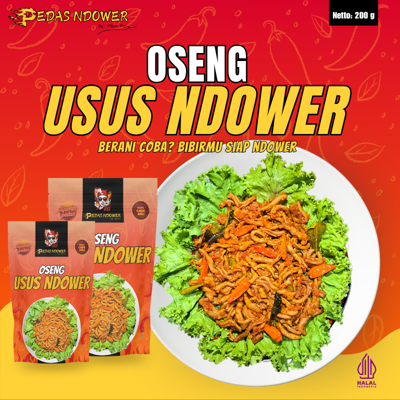 

Oseng Usus Ayam Pedas Ndower – Level Sedang & Ekstra Pedas – 200gr Siap Santap Praktis