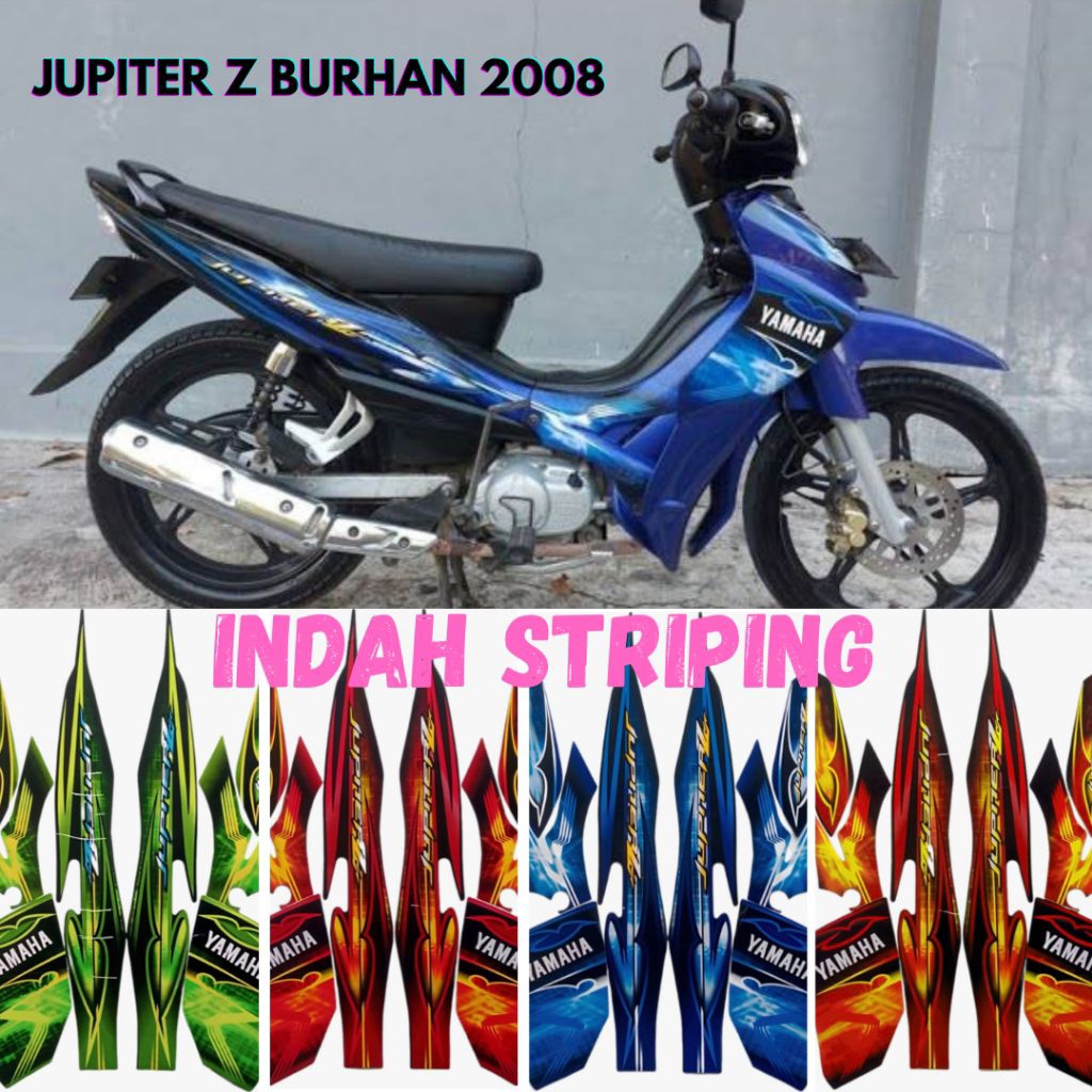 Striping Stiker Lis Motor Jupiter z Burhan Tahun 2008 Standart Jupiter Burung Hantu Full Set Body Mo