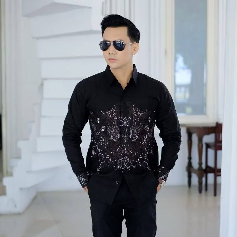 Baju Batik Pria Kemeja Cwo Lengan Panjang Pendek Slimfit Bju Kondangan Modern Pasangan Ayah Halus Ha