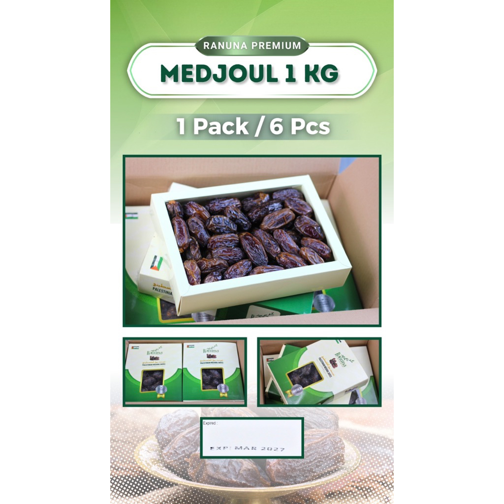 

Kurma Medjoul Jumbo Ranuna Palestine 5KG / 1 KG / 500Gr Kurma Medjol Palestine Jumbo