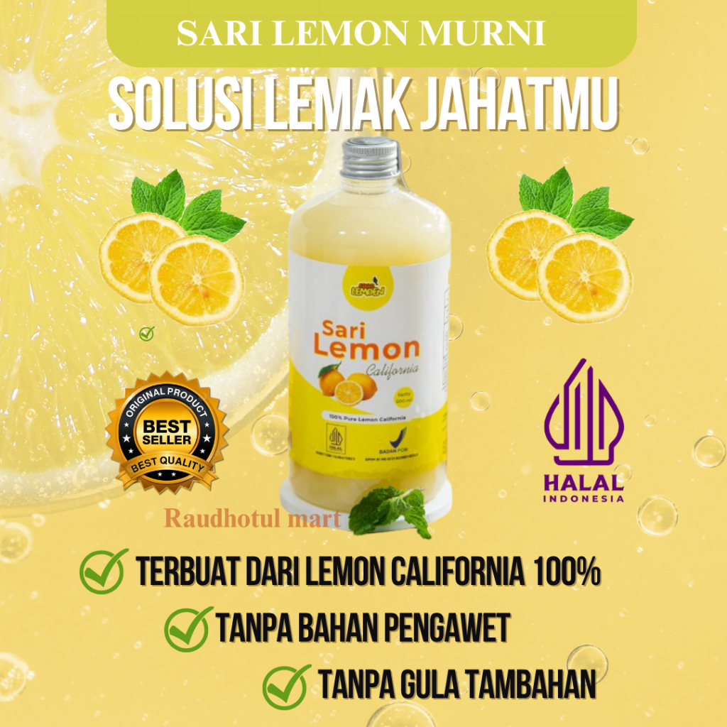 

Sari Lemon California Minuman Diet Penghancur Lemak | Detox Lemak Perut Buncit | Sari Lemon Original