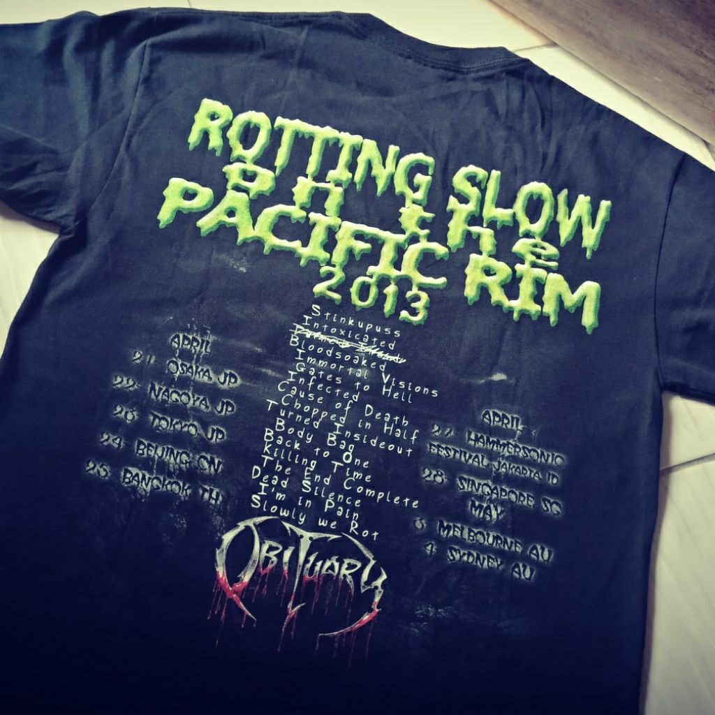 LIMITED OBITUARY PASIFIC TOUR SIZE M KOLEKSI KAOS SHIRT BANYAK DICARI KOLEKTOR