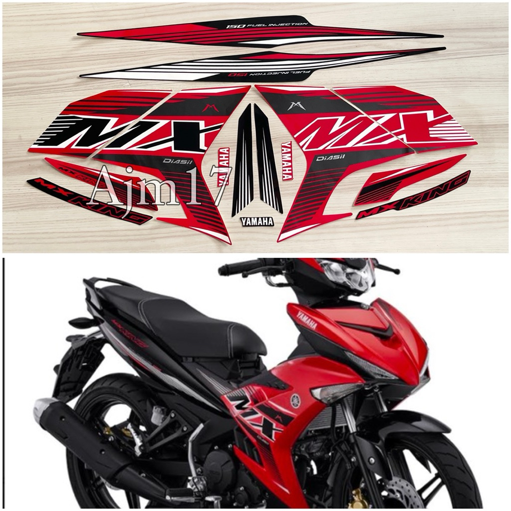 STIKER STRIPING MOTOR MX KING 2021 MERAH RED SOLID H
