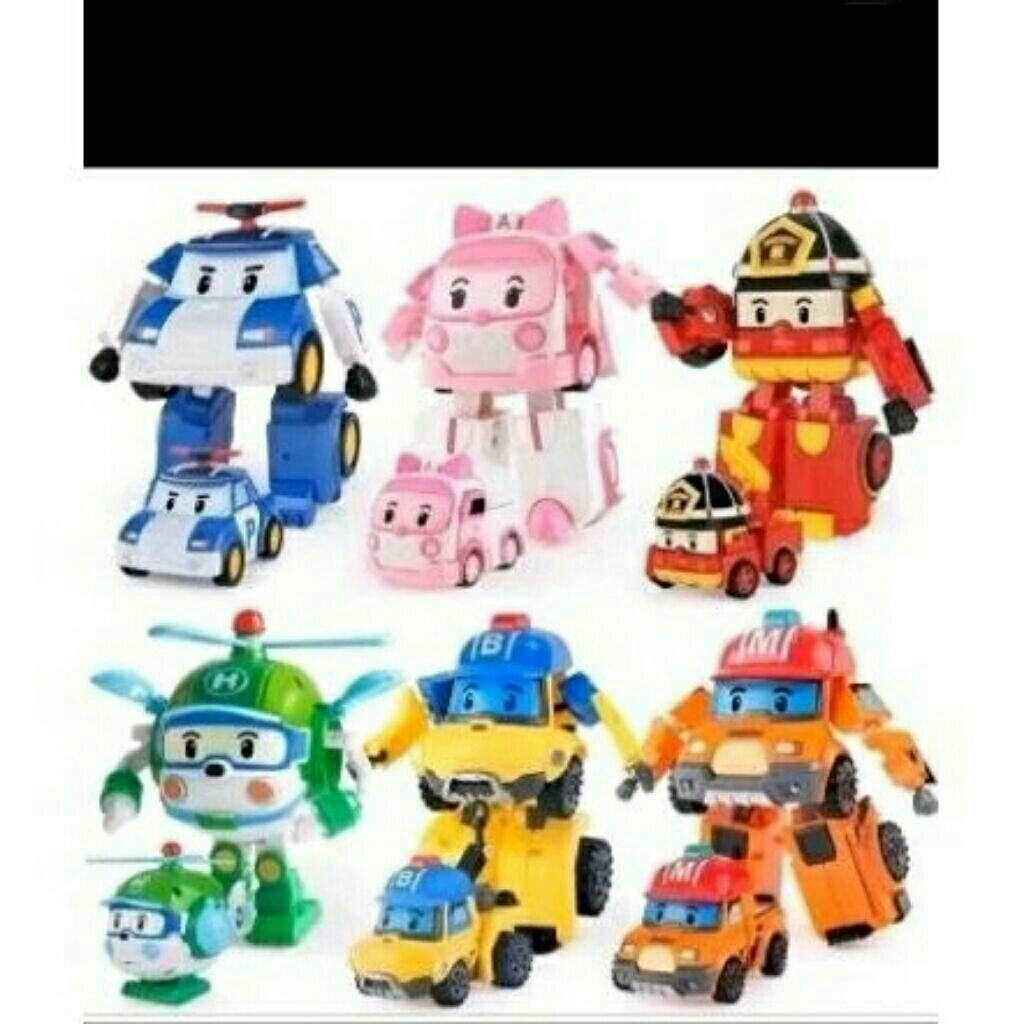 Mainan Anak Baterai Robocar Poli 1set isi 6pcs