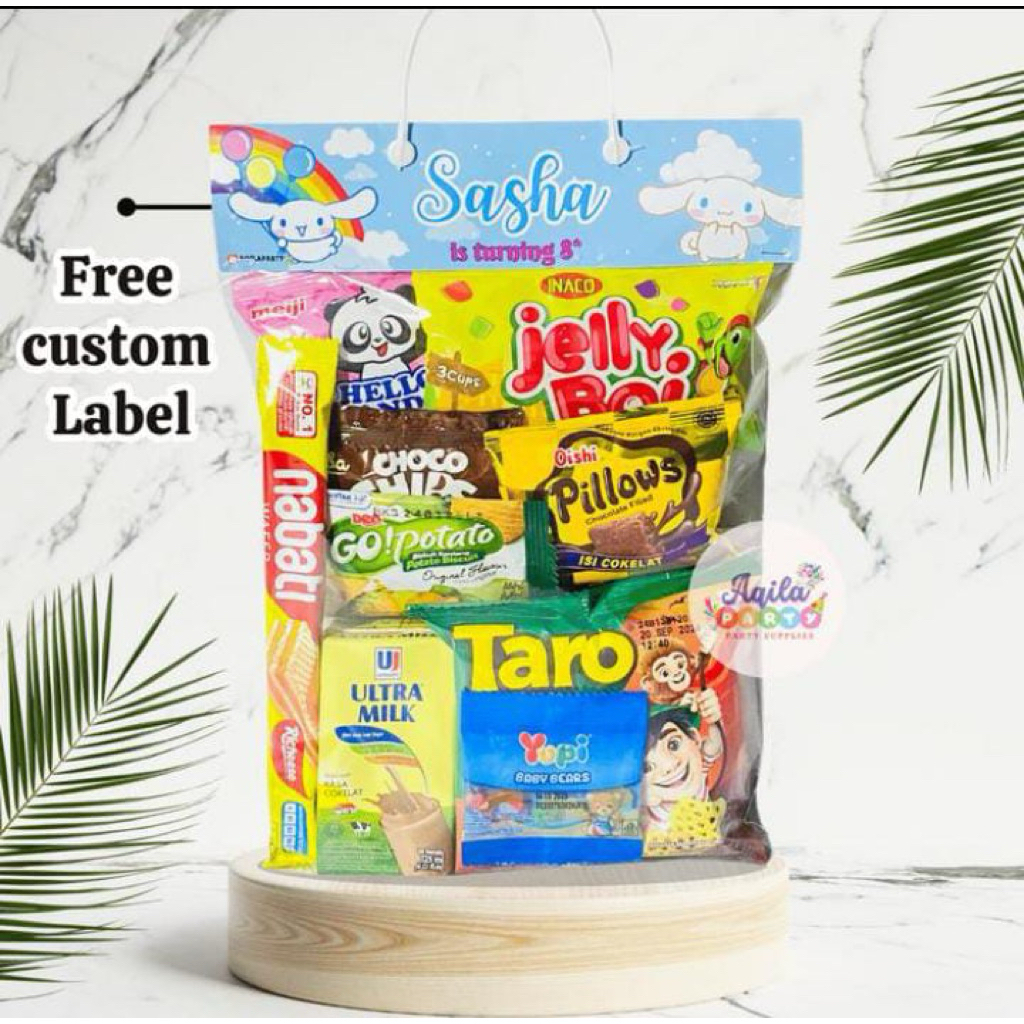 

Paket Snack Ulang Tahun Anak / Paket Snack Free Label Custom