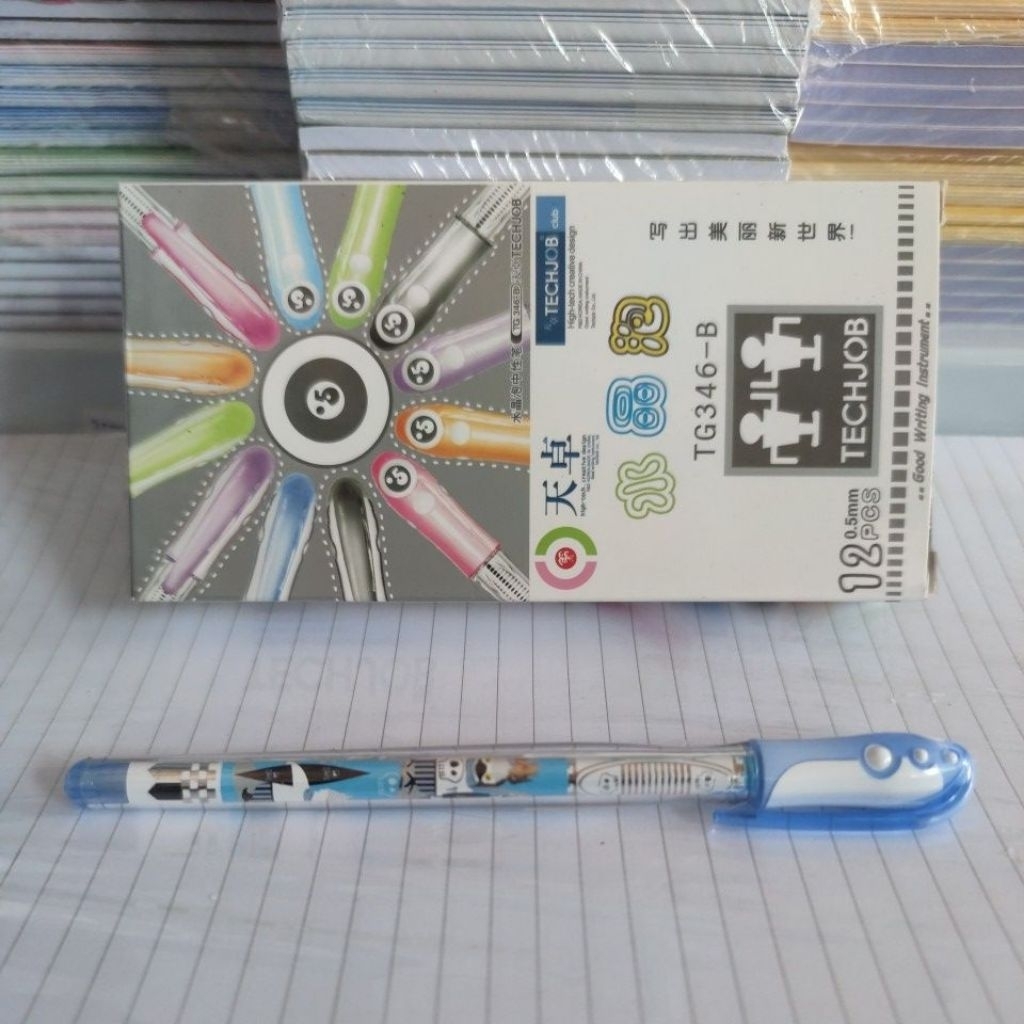 

Bolpen Jel/ Pen Gel/ Gel Pen/ Gell Pen Techjob TG 346-B Tinta 0.5 mm harga per 1 pack