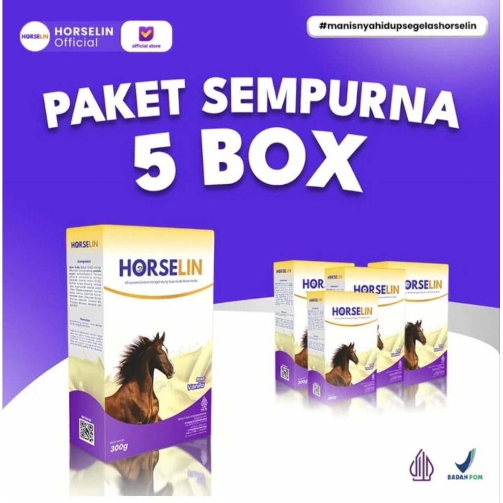 

Horselin susu kuda liar sumbawa asli untuk kesehatan sendi dan tulang kemasan 200 gram 4 box