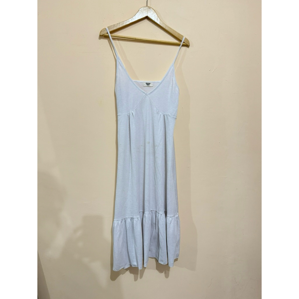Preloved/Thrift Midi Dress Putih Tali satu queens made Korean Style