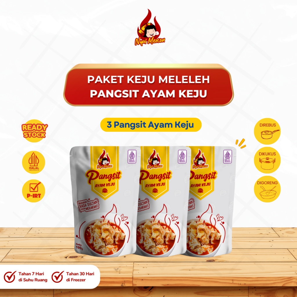 

Paket Bundling 3 Varian Pangsit Nyai Mercon