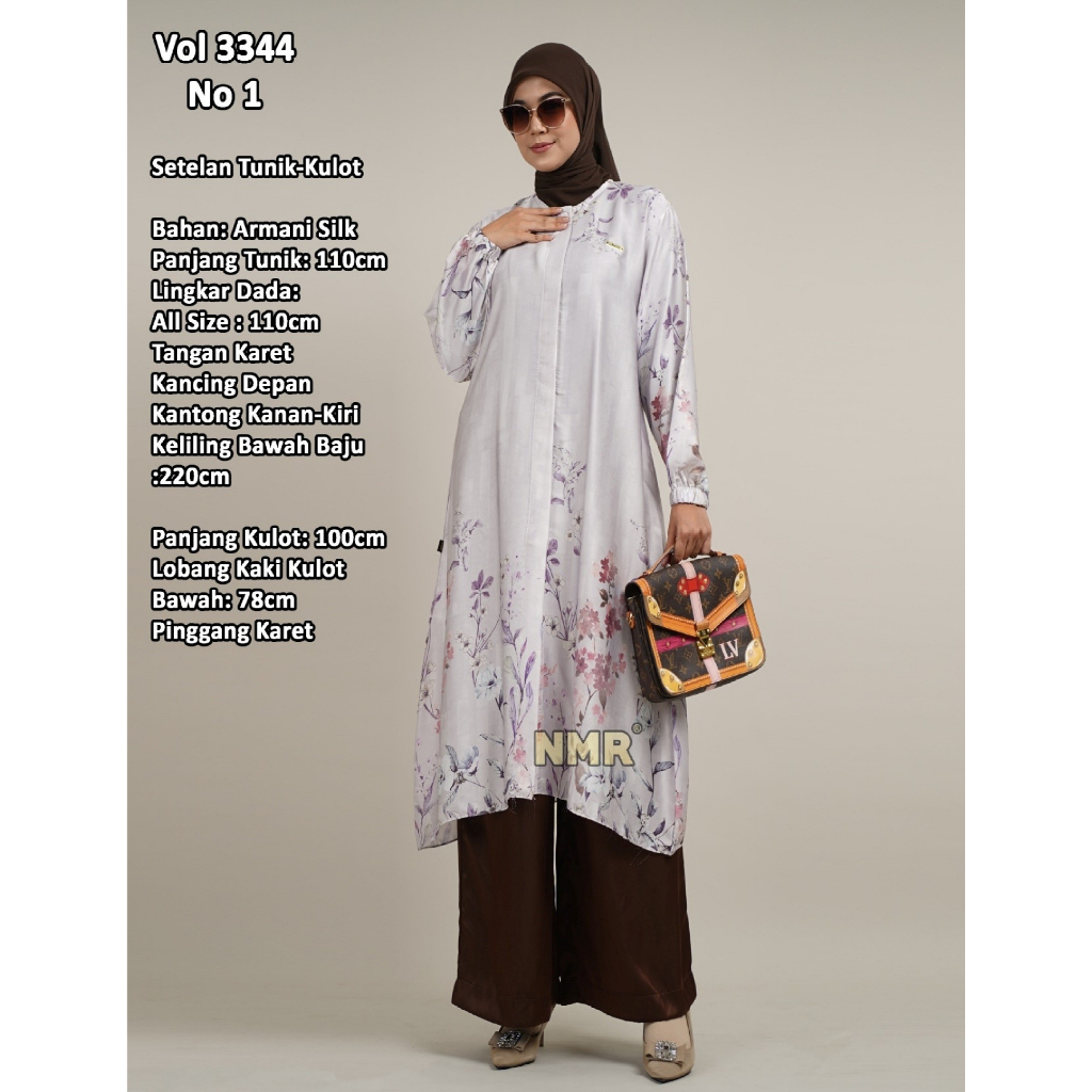 NMR by Namira Stelan Tunik Kulot Armany Silk Premium Size standar hingga Jumbo vol2