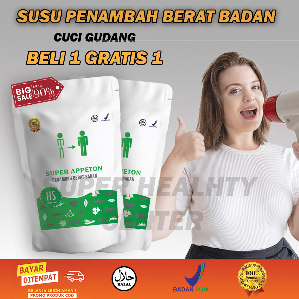 

Susu Bubuk Penggemuk Badan SUPER WEIGHT GAIN SUPLEMENT Penggemuk badan by Super Healthy Center / Penambah napsu makan / aman di konsumsi / obat herbal benggemuk badan